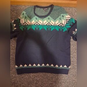Lands' End Classic Nordic Style Cotton Blend Fair Isle Sweater Size 2x 20W-22W